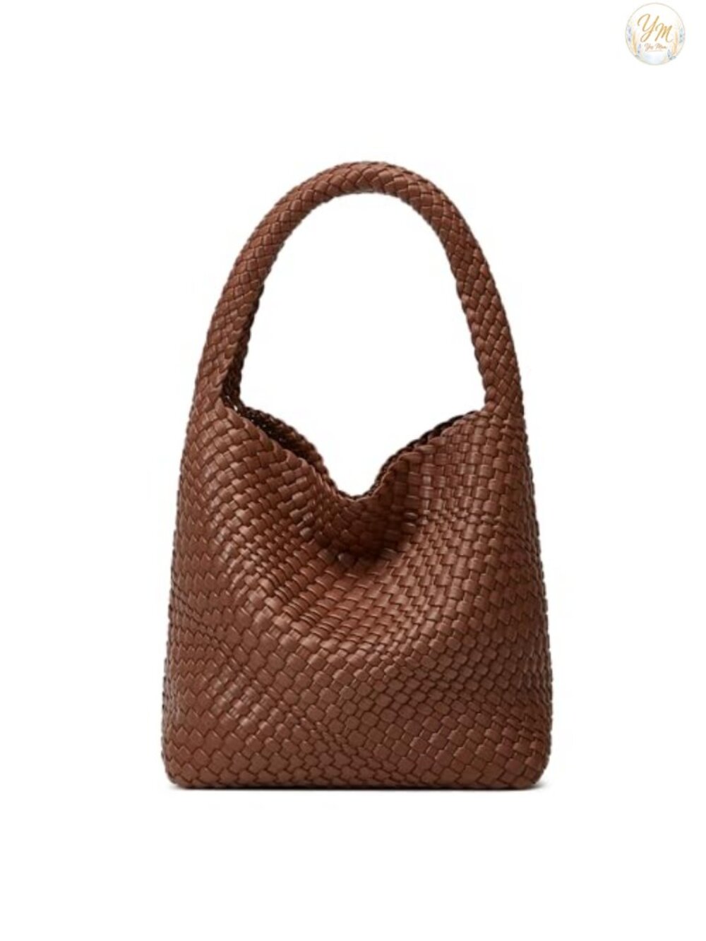 Vegan Leather Handwoven Woven Tote Bag with Detachable Clutch for Women